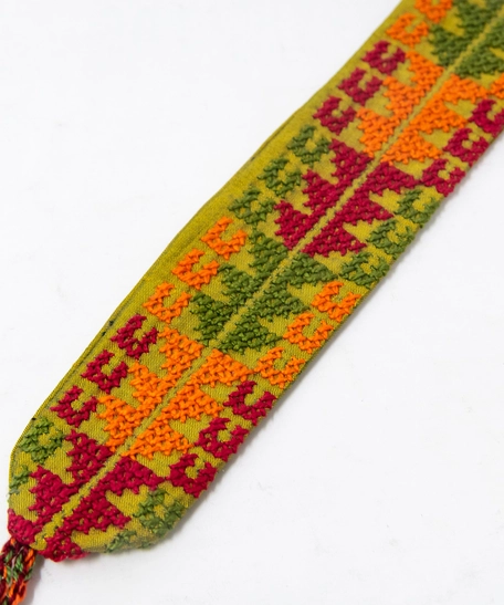 Oil Green Fabric Bookmark with Colorful Embroidery