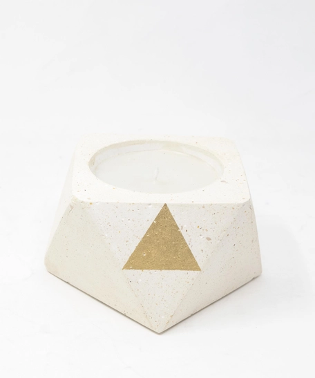 Gilded Cement Candle Holder 