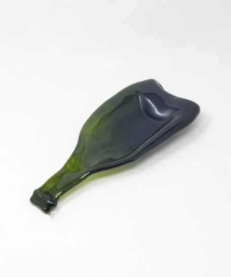 Recycled Glass Concave Serving Dish - Forest Green 