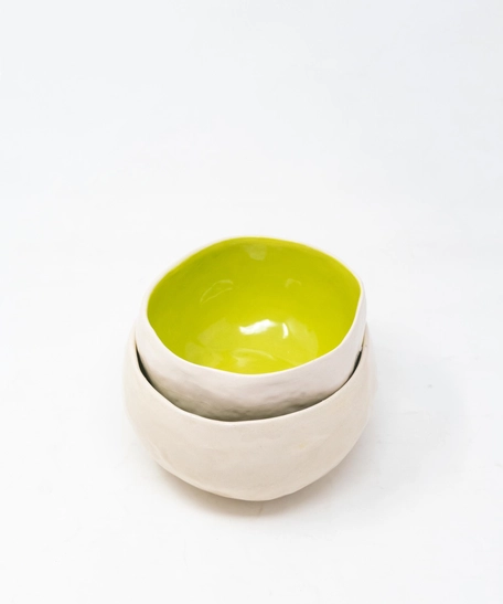 Round Ceramic Bowl Set of Two - Multiple Colors - Dark blue