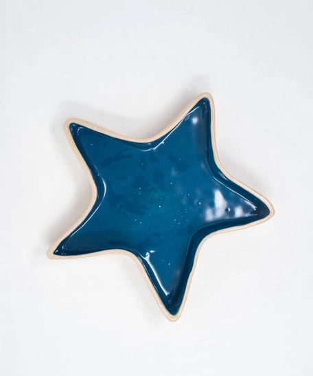 Ceramic Star Shaped Bowl - Dark blue