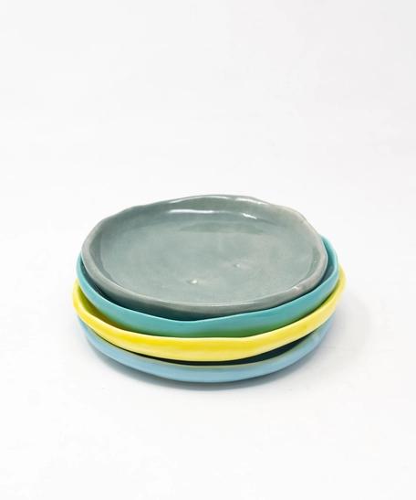 Ceramic Plate Set of Four - Multiple Colors