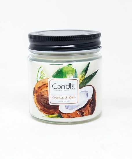 Natural Soy Scented Candle - Medium - Melon