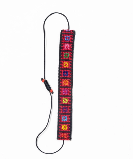 Multicolored Squares Embroidery Anklet