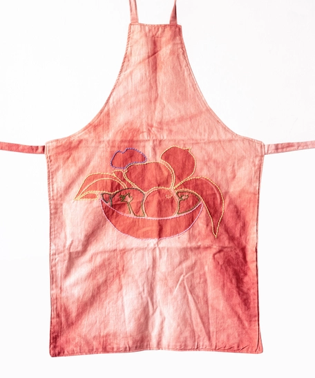 Naturally Dyed Red Kids Apron 