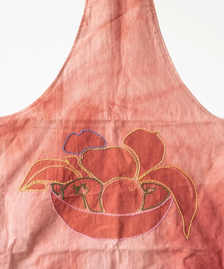 Naturally Dyed Red Kids Apron 