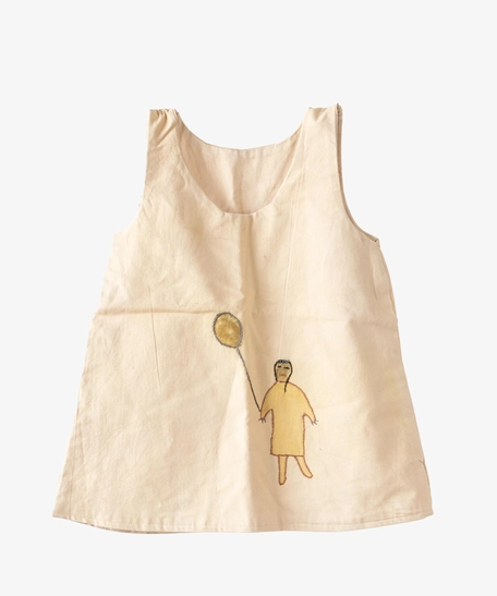 Naturally Dyed Toddler Dress - Beige Color