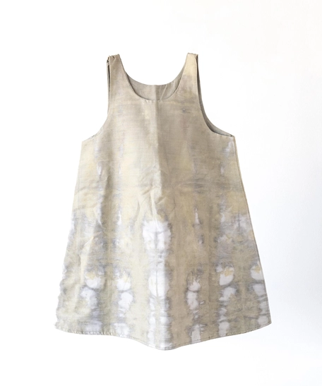 Naturally Dyed Kids Dress - Beige and Gray