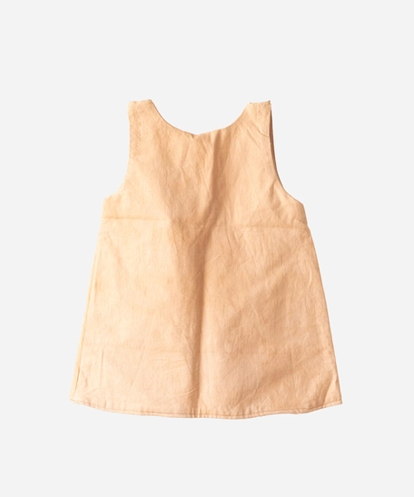 Naturally Dyed Toddler Dress Family Drawing - Brown 