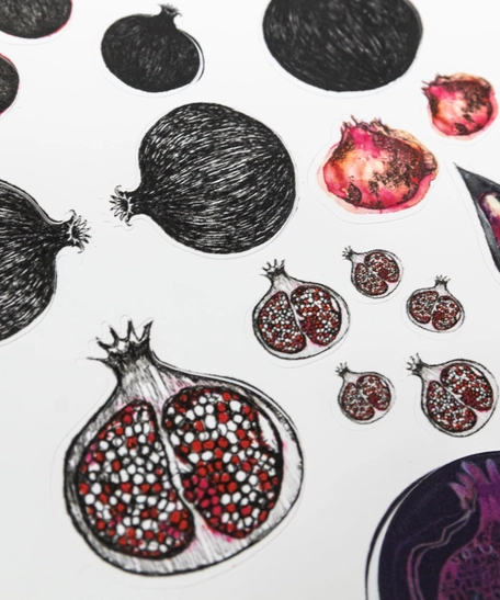 Pomegranate Stickers - A5 Sheet