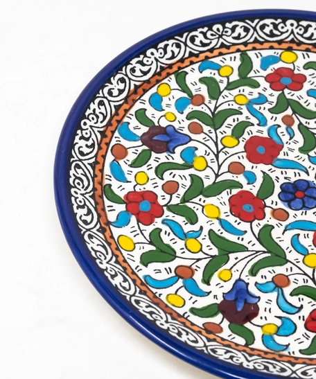 Round Ceramic Floral Plate - Small
