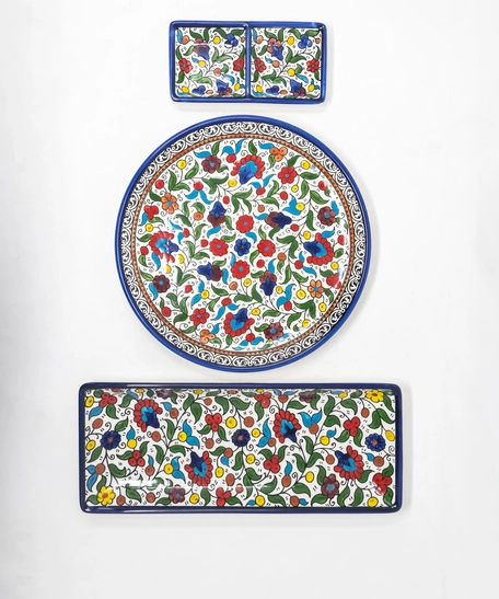 Ceramic Floral Plate Set