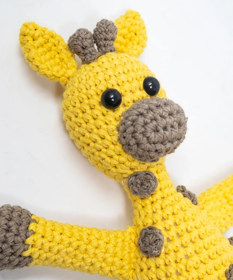 Crochet Yellow Giraffe Door Security Stopper for Knobs