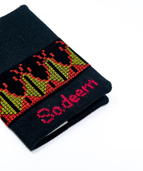 Black Passport Cover with Palestinian Embroidery Design - Non Customized