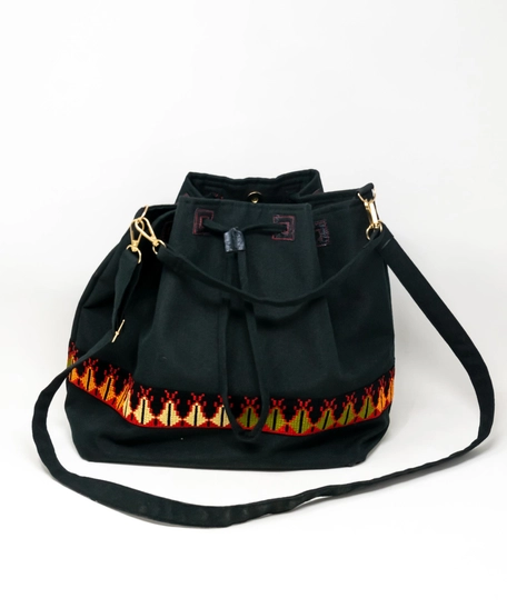 Black Embroidered Crossbody Bag