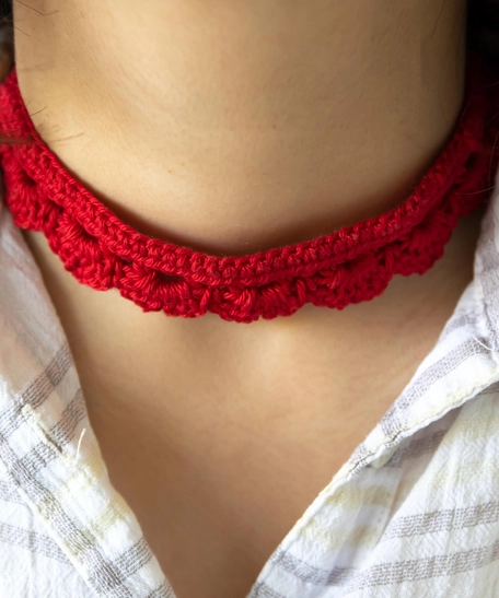 Red Macrame Necklace
