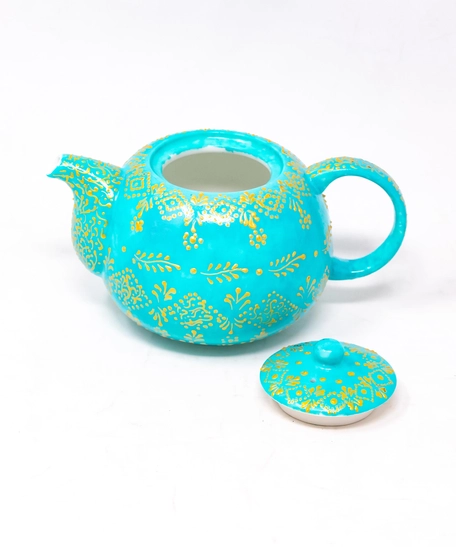 Turquoise Porcelain Teapot
