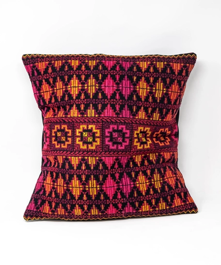 Squared Embroidered Pillow Covers - Multi Colors and Shapes - Black & White
