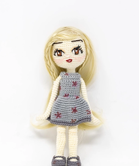 Amigurumi Crochet Blonde Girl Doll