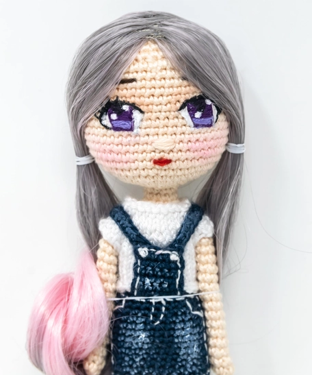 Crochet Girl with Two Tail Hair Style Doll