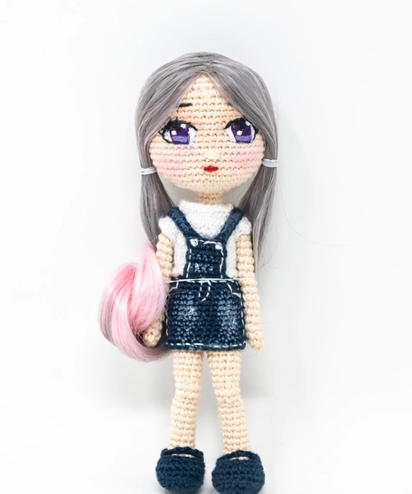 Crochet Girl with Two Tail Hair Style Doll