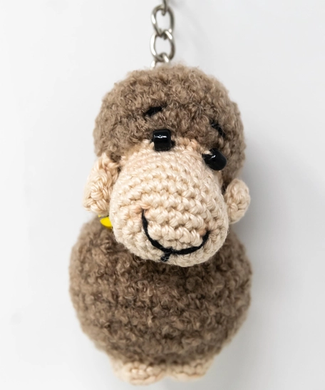 Amigurumi Crochet Sheep Keychain - White