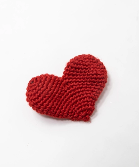Amigurumi Crochet Heart Brooch