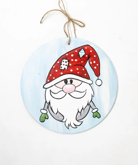 Christmas Wooden Hanging - Santa Claus Face
