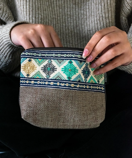 Palestinian Embroidery Makeup Bag - Cypress Tree