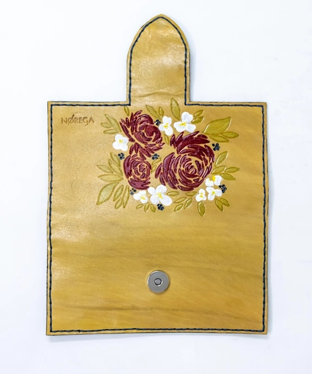 Floral Gold Genuine Leather Wallet