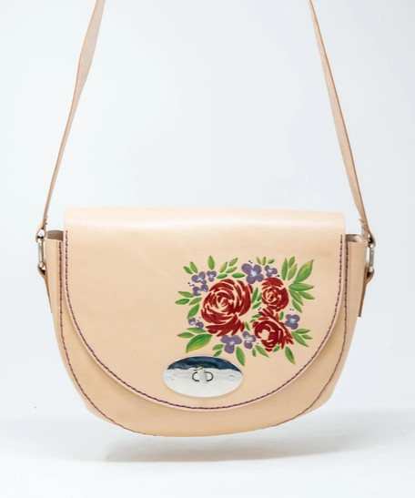 Rose Pink Floral Crossbody Bag