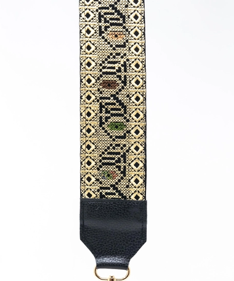 Embroidered Shoulder Strap - Multiple Colors - Beige