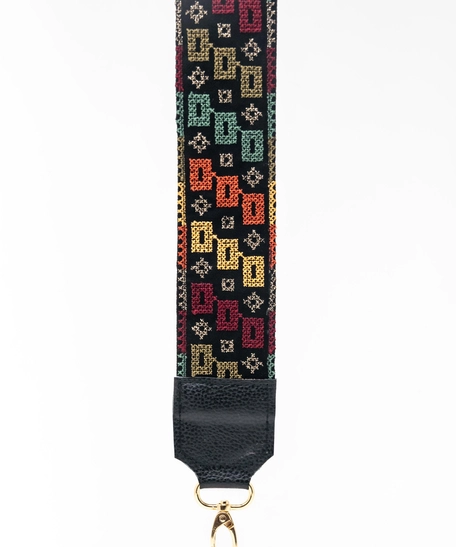 Embroidered Shoulder Strap - Multiple Colors - Beige