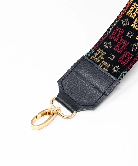 Embroidered Shoulder Strap - Multiple Colors - Beige