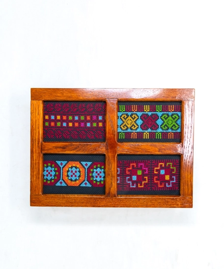 Window Wooden Box - Dark Brown Pattern 1