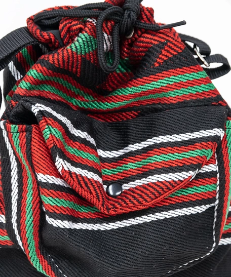 Bedouin Embroidered Backpack with External Pocket - Red