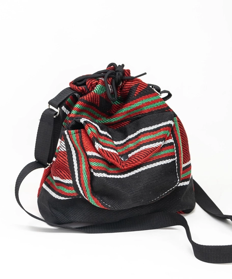 Bedouin Embroidered Backpack with External Pocket - Red