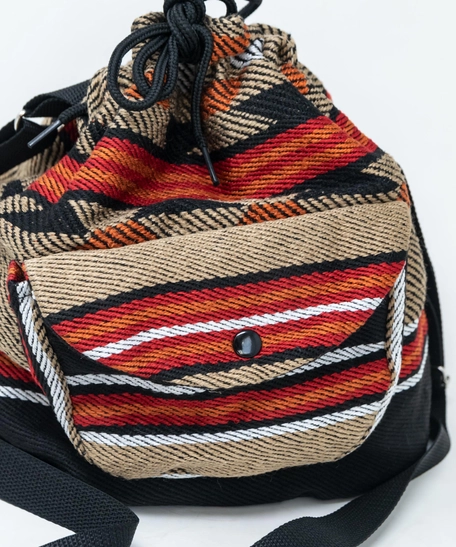 Bedouin Embroidered Backpack with External Pocket - Red