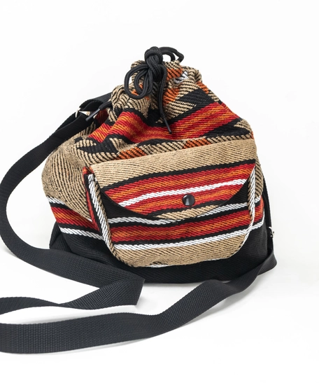 Bedouin Embroidered Backpack with External Pocket - Red