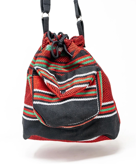 Bedouin Embroidered Backpack with External Pocket - Red