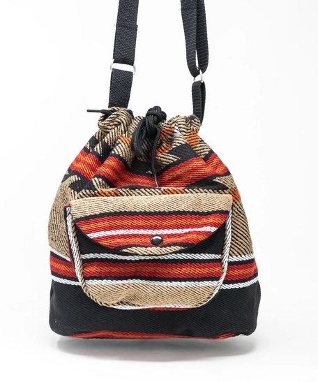 Bedouin Embroidered Backpack with External Pocket - Red