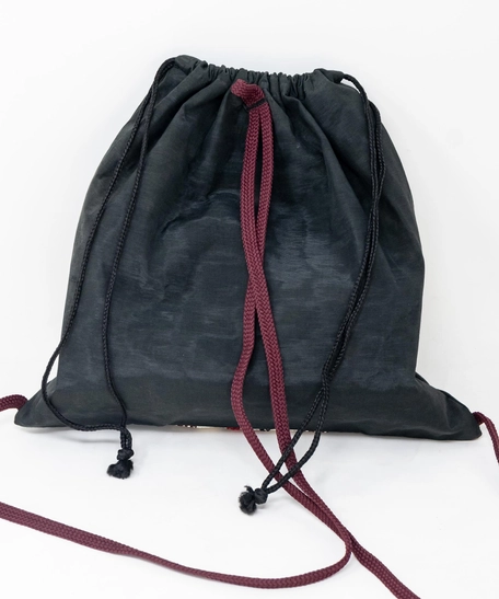 Canvas Drawstring Backpack Decorated with Heritage Embroidery ​ - Beige