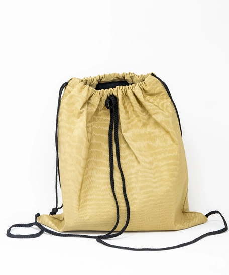 Canvas Drawstring Backpack Decorated with Heritage Embroidery ​ - Beige