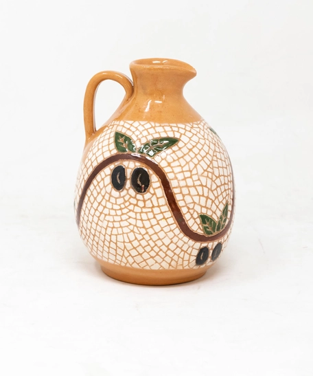 Pottery Jug with Colorful Mosaic Painting - Black Olives