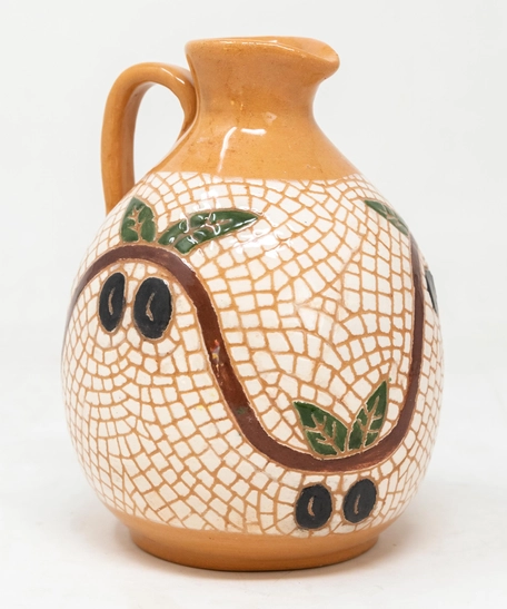 Pottery Jug with Colorful Mosaic Painting - Black Olives