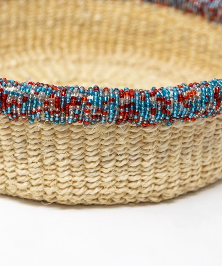 Natural Sisal Basket Bowl Set - Multi Colors - Yellow