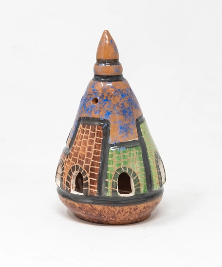 Mosaic Painted Pottery Candle Holder