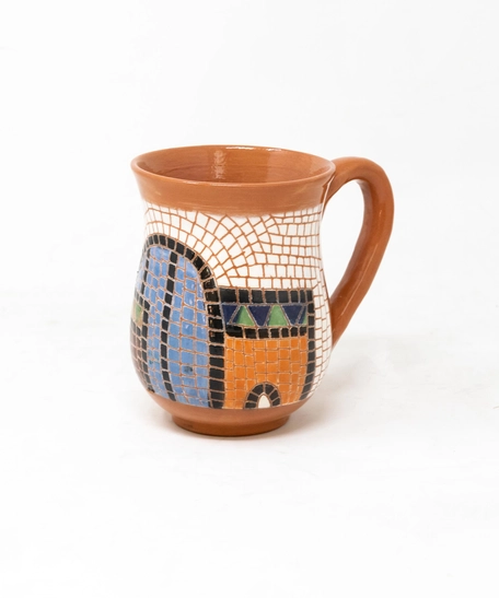 Ceramic Mosaic Painted Cup - Multiple Patterns - Floral