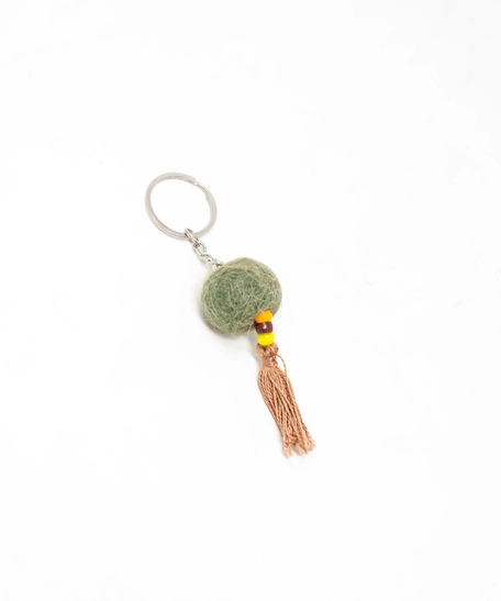 Canvas Fabric Ball Shaped Key Chain