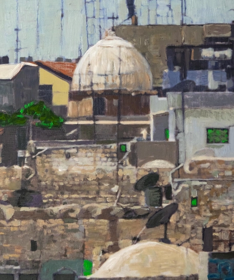Panorama Canvas Wall Painting - Jerusalem Old City in Natural Colors